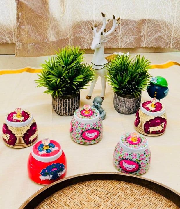 Mini Ceramic Pichwai Jar