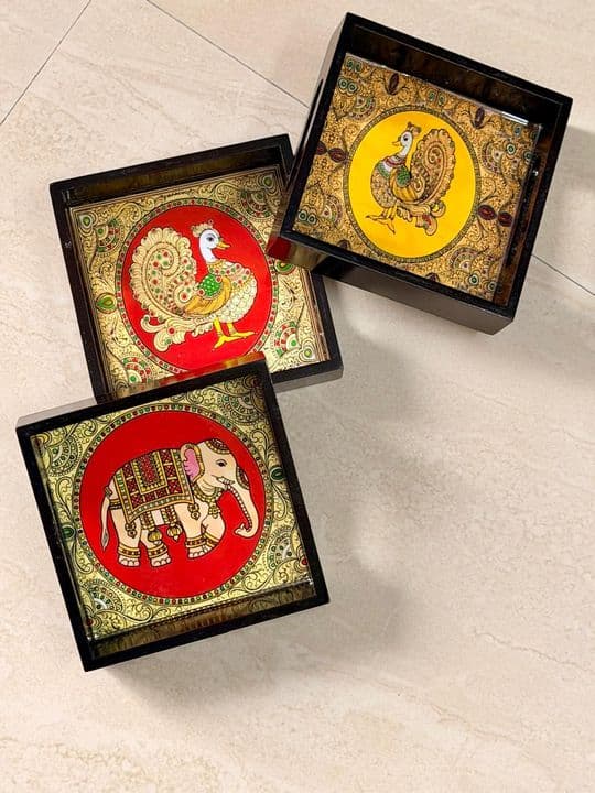 Painted Square Tray