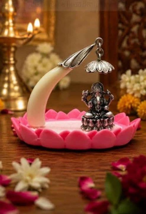 Lotus Ganesha Diya Stand